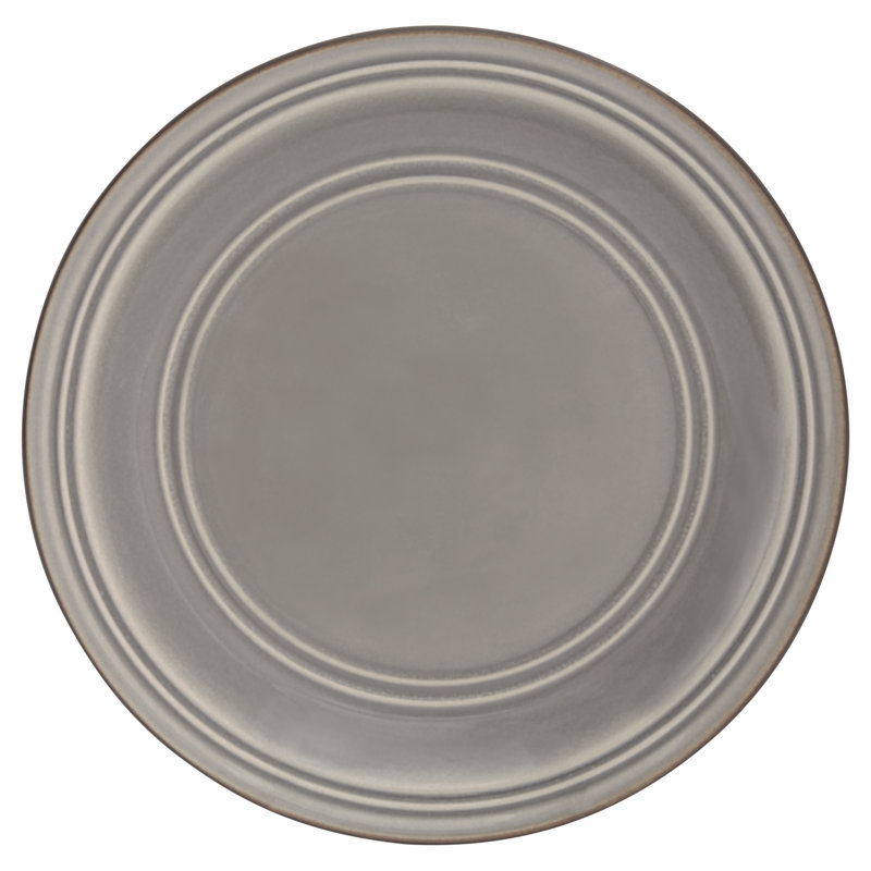 Grey Ceramic Ribbed Dinnerware Set, Service for 4