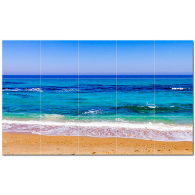 Beach Photo 8'' x 8'' Satin Ceramic Decorative Mural