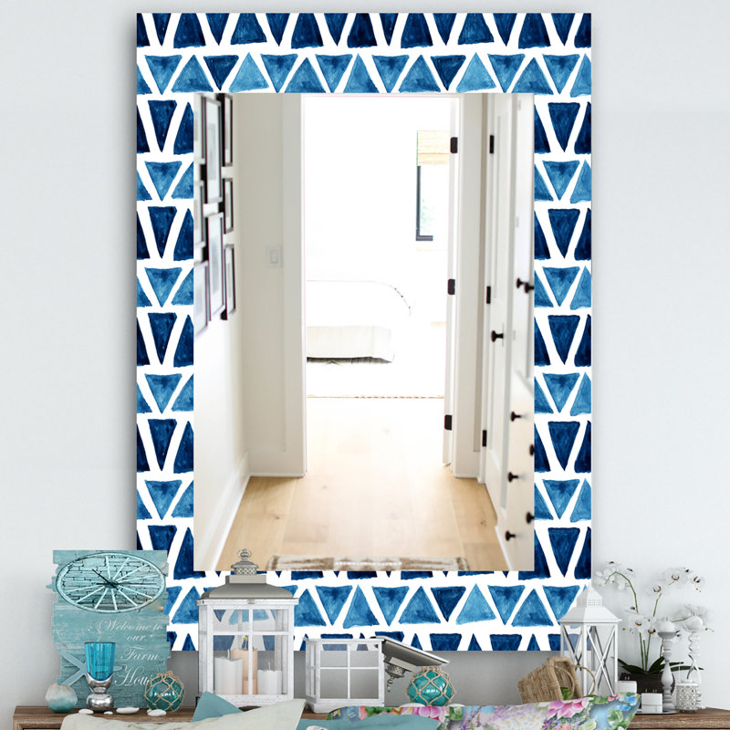 Modern Wall Mirror, 24" H x 32" W, Geometric