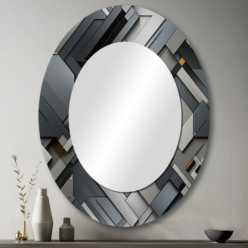 Miroir mural gris en béton gris Symmetry, H 43 po x l 33 po