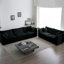Canapé modulaire extra profond, 3 pièces pour le salon, moderne surdimensionné avec siège et simple chenille noire, canapé modulaire de qualité, look