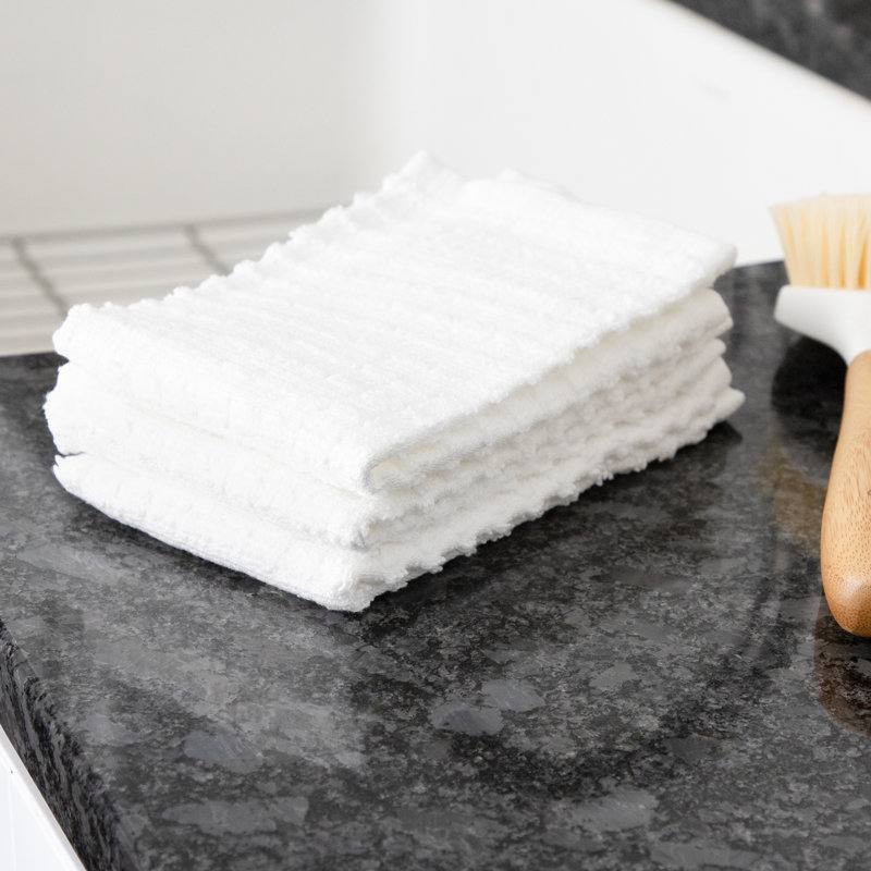 Cotton Waffle Dish Cloth Kitchen Towel, White