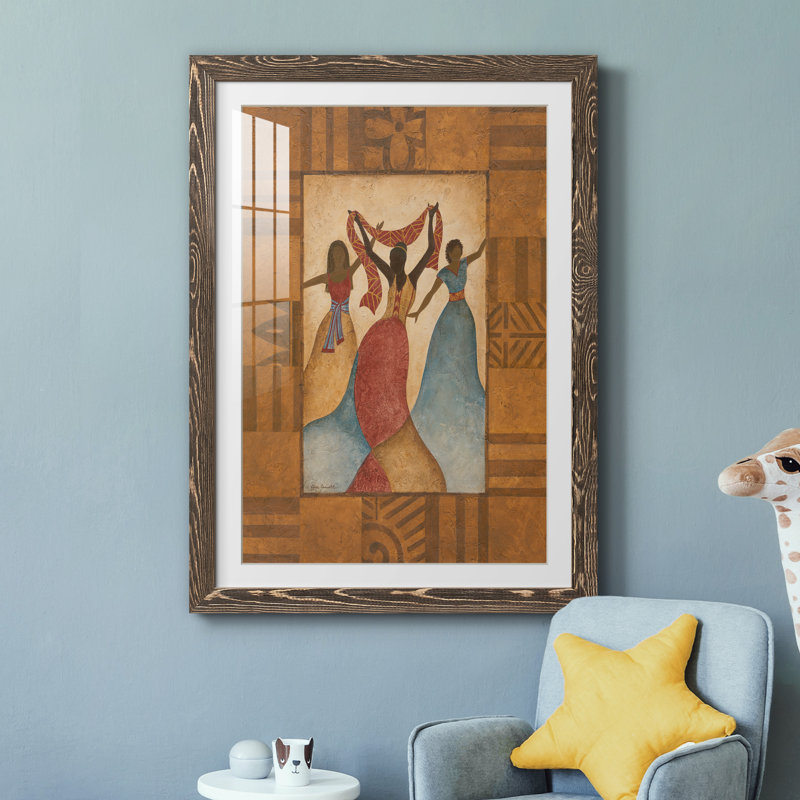 Rythme - peinture encadrée, Encadré de bois de noyer, H 37,5 po x l 27,5 po x P 1,5 po