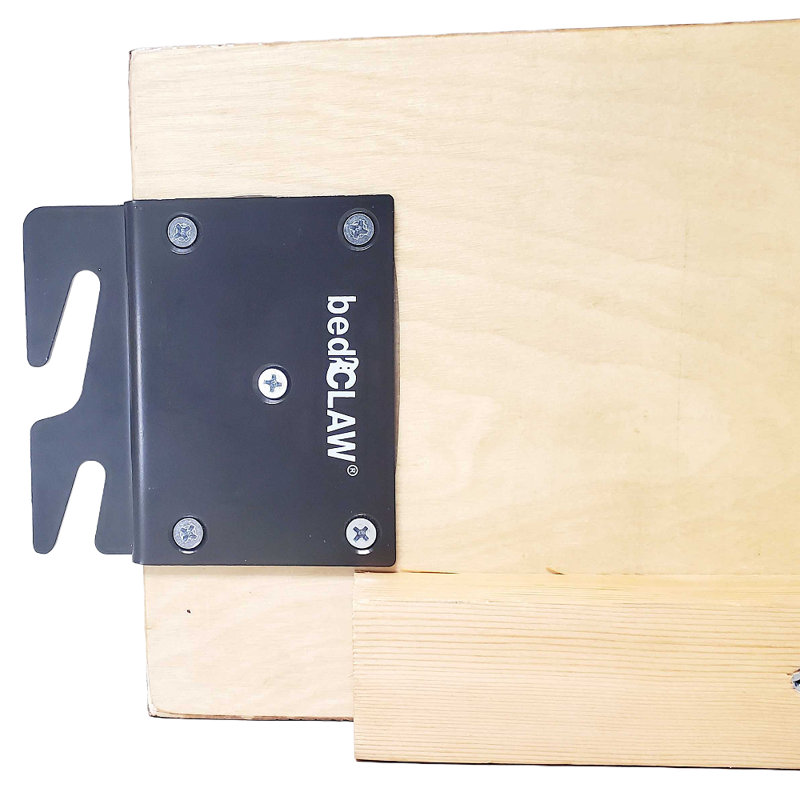 Heavy Duty Black Steel Offset Hook Plate Adapter for Wood Bed Rails