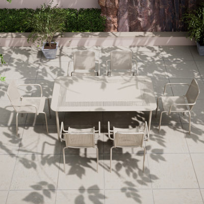 PORTO 6 seater Rectangular dining set - 160x90cm Table Plus 6 Stacking chairs