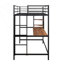 Lit mezzanine simple en métal avec bureau et tablettes-717677592