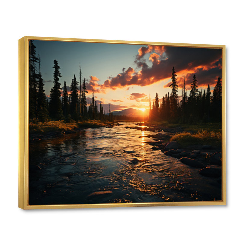 Canada télécommande «Wilderness» sur toile, H 24 po x l 32 po x P 1 po, Cadre flottant doré