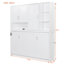 Lit escamotable mural simple avec armoire, tablettes, lit pliable peu encombrant avec lumière et USB, blanc-1067002310