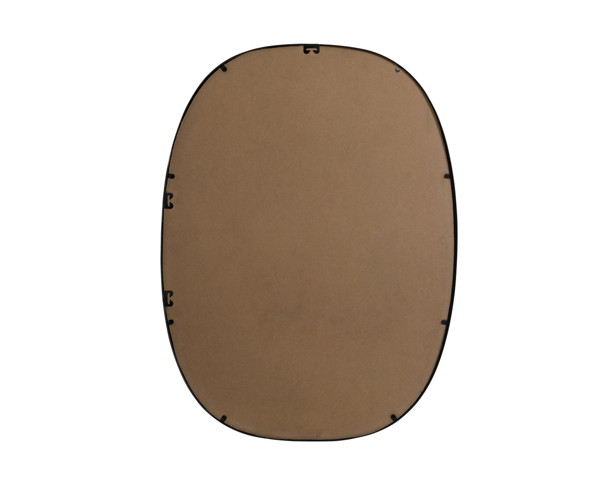 Sabine Metal Curved Oval Wall Mirror, Black, 40" x 30"