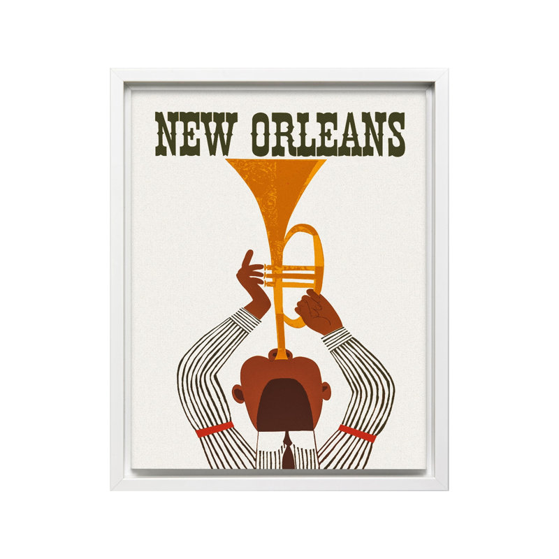 New Orleans No1, Canevas, H 18 po x l 24 po, Encadrement blanc