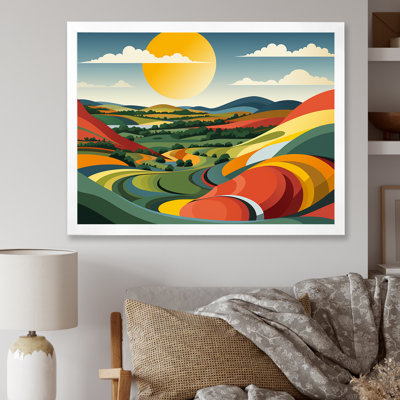 Minimaliste multicolore Meadow Field II - prairie, art mural