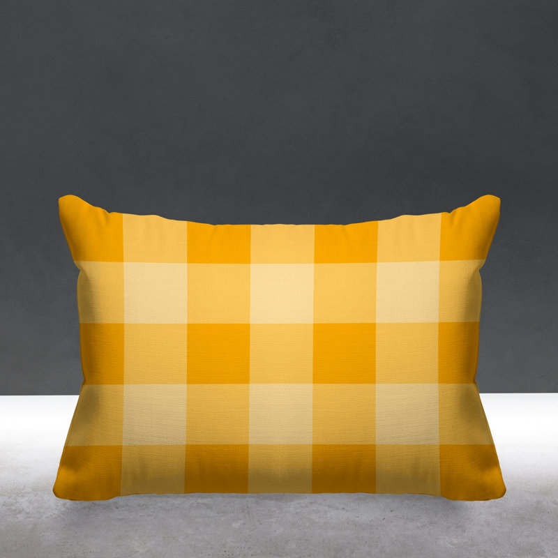 Coussin décoratif intérieur / extérieur Autumn, Jaune, 14 po x 20 po, Rectangle