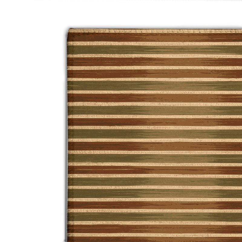 Tapis intérieur / extérieur brun HorizontalStripes, Rectangle 4pi x 6 pi
