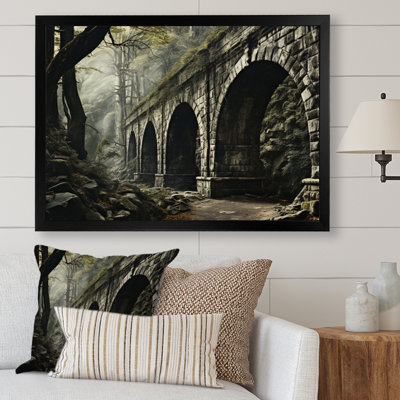 «Maclay Gray Bridge Rustic Archway Slate I», reproduction sur toile