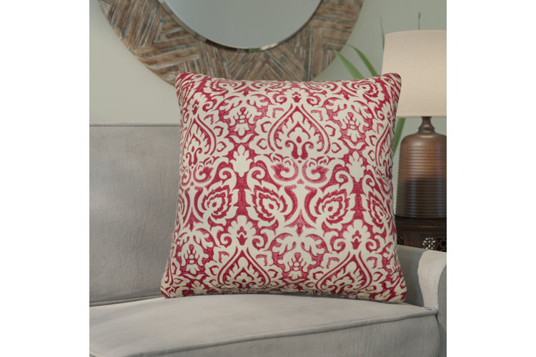 Godines Cotton Damask Throw Pillow