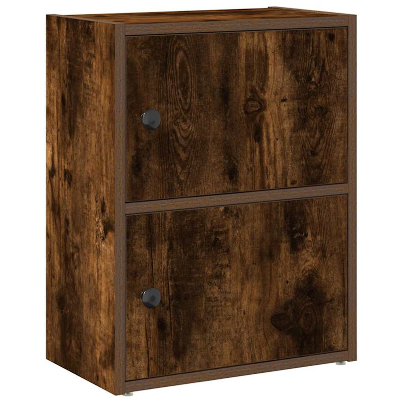 Shanetra 40cm W Bookcase, Smoked Oak, (2 Shelves) 52cmH x 40cmW x 24cmD