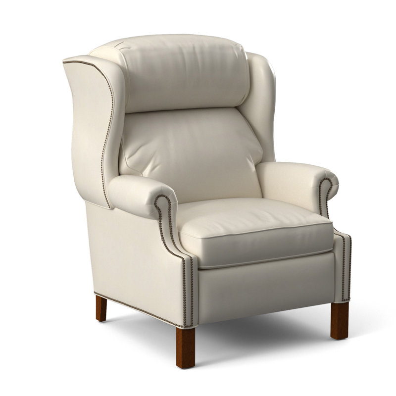 Chippendale Recliner, #9 Natural, Anilina Hunter Genuine Leather, Plantation