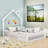 Full Size Wooden Rustic House-Shaped Bed With Chimney Design-1562417544