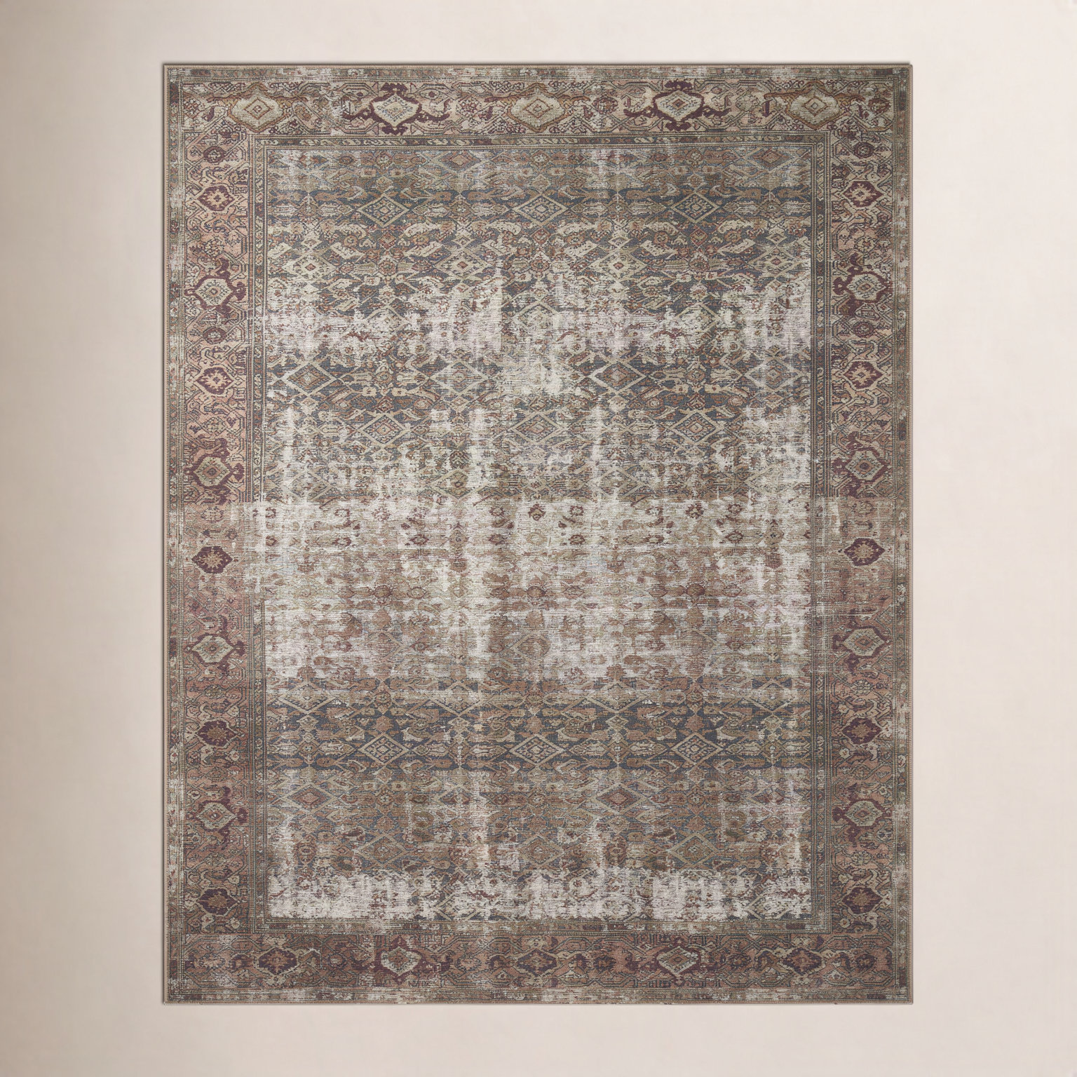 Amber Lewis x Loloi Georgie Moss Salmon Oriental Rug, Rectangle 8'4" x 11'6"