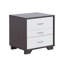 Table de chevet blanche et noire avec 3 tiroirs organisés - Combinaison de couleurs