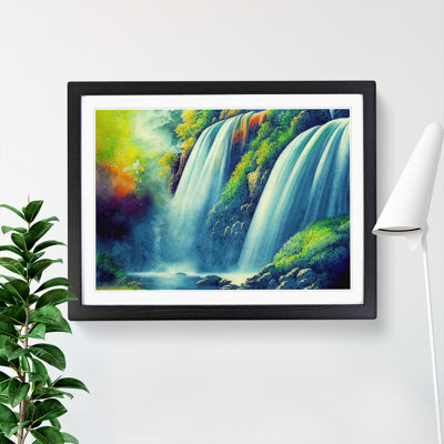 Watercolour Waterfall - Single Picture Frame Print