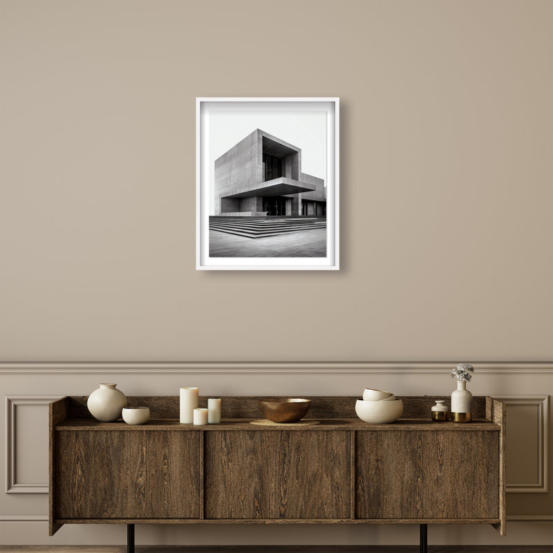 Structural Solitude Framed Graphic Art, 31.5"H x 25.5"W, White Shadowbox