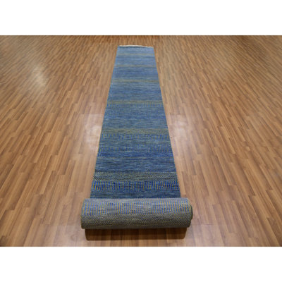 Tifini One-of-a-Kind 2'5" X 20' New Age Runner Wool Area Rug Blue