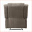 Fauteuil inclinable électrique, structure en bois massif revêtu de chenille brun moderne | Brun | Bois massif, contreplaqué