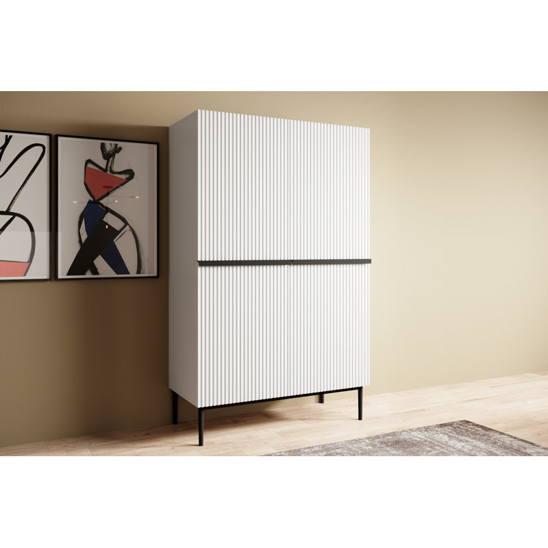Alessja 2 Door Manufactured Wood Wardrobe, White/Black