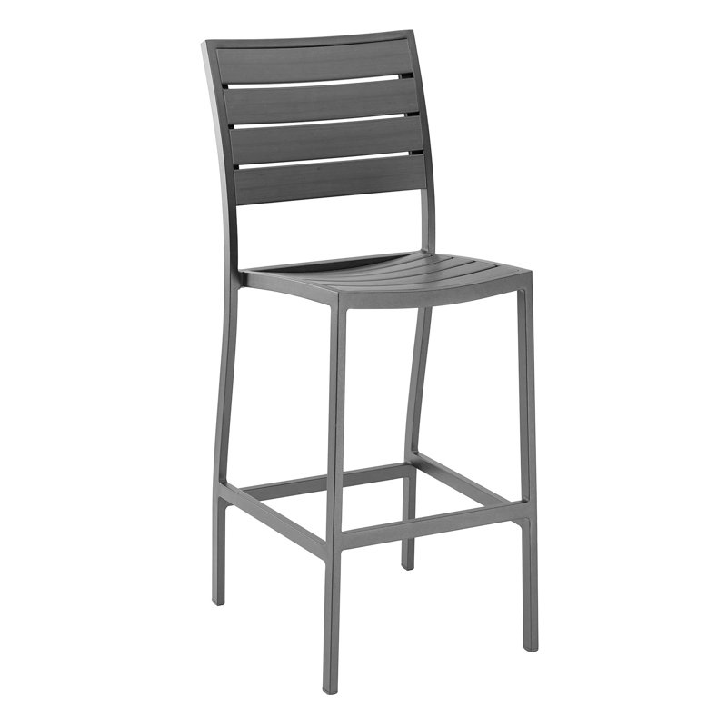 Metal Outdoor Stool, Gray