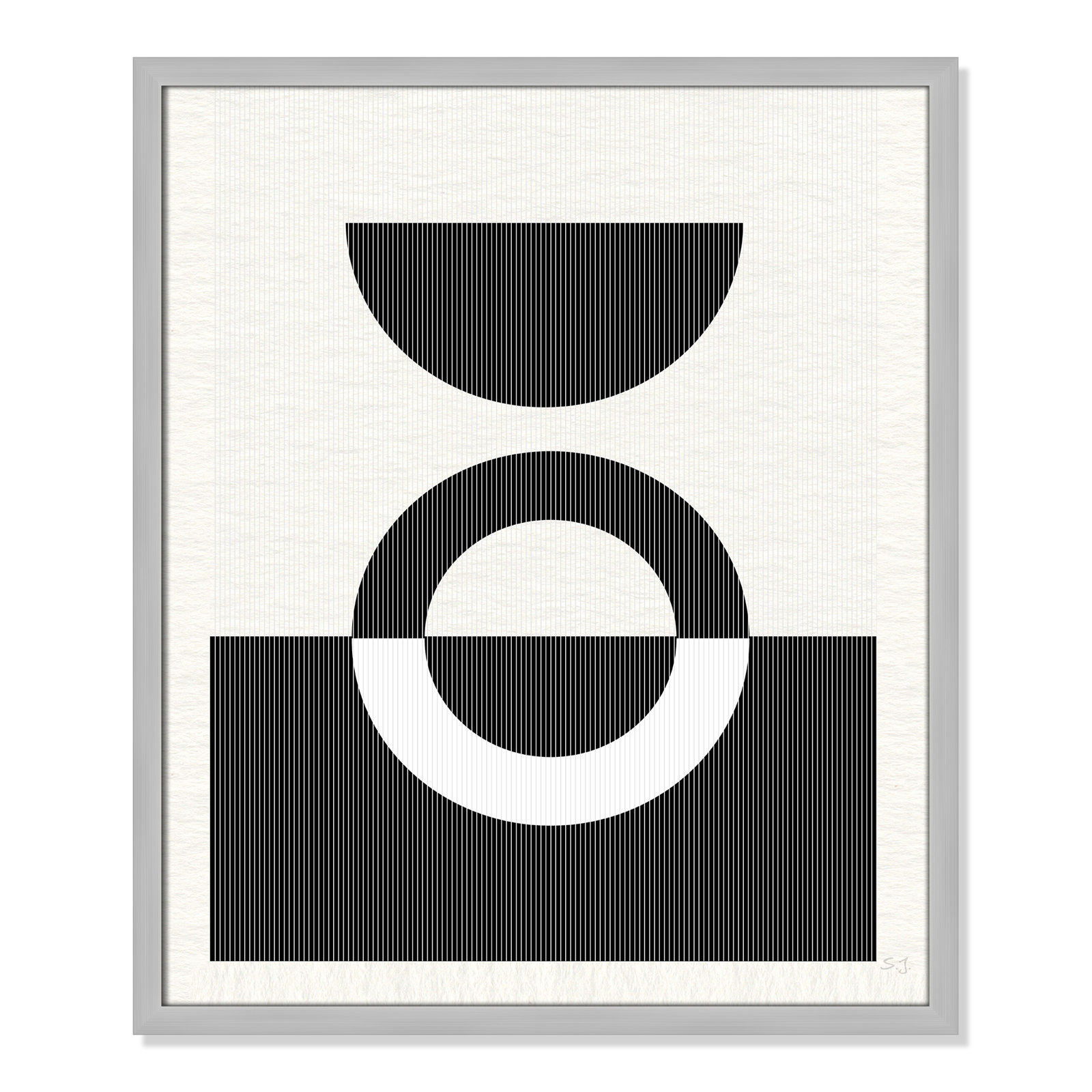 Eclipse III, Matte Silver Framed, 25.5" H x 21.5" W x 0.75" D