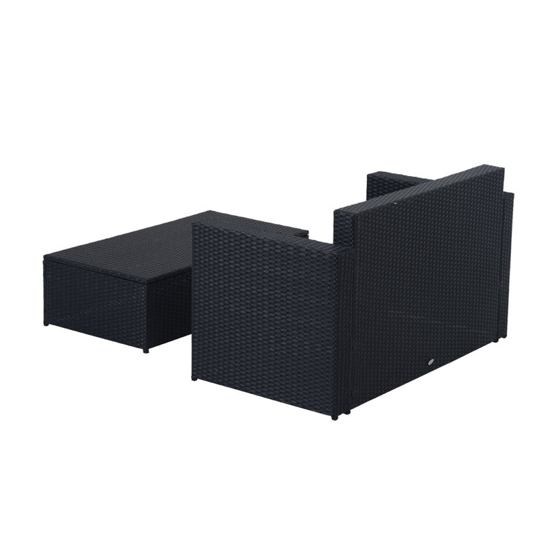 Margareta 2 Piece Rattan Sofa Seating Group with Cushions
