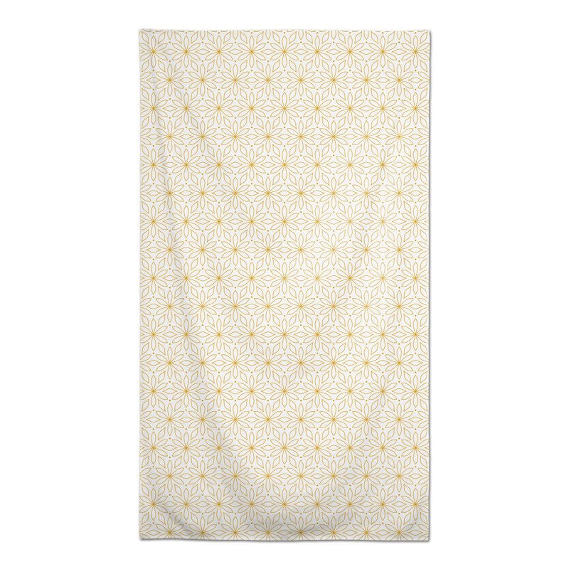 Square Geometric Polyester Tablecloth, Yellow, 102" L x 58" W