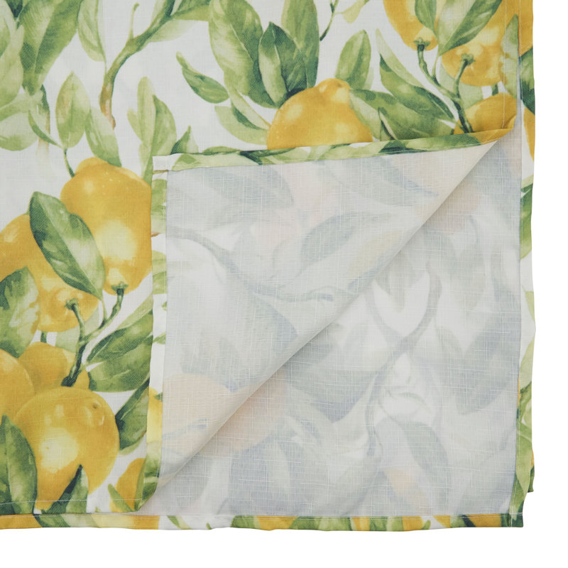 Shelton Lemon Print Tablecloth, 104" L x 65" W