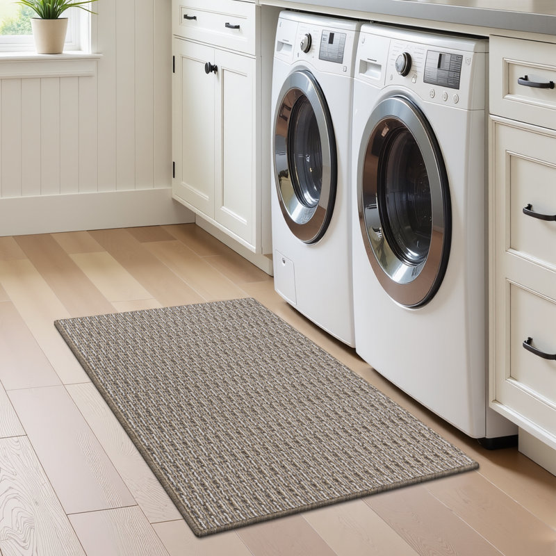 Paillasson intérieur antidérapant lavable à la machine, Beige, L 48 po x l 32 po