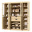 Vaisselier 100% bois massif 65 "avec portes en verre givré massif, 2 tiroirs et tablettes réglables-770041384