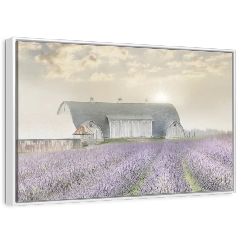 Lavande matinale, Cadre flottant blanc, 43 po x 29 po