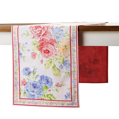 Maison d'Hermine Vintage Floral 100% Cotton Table Runner - Double Layer - 14.5" x 72"