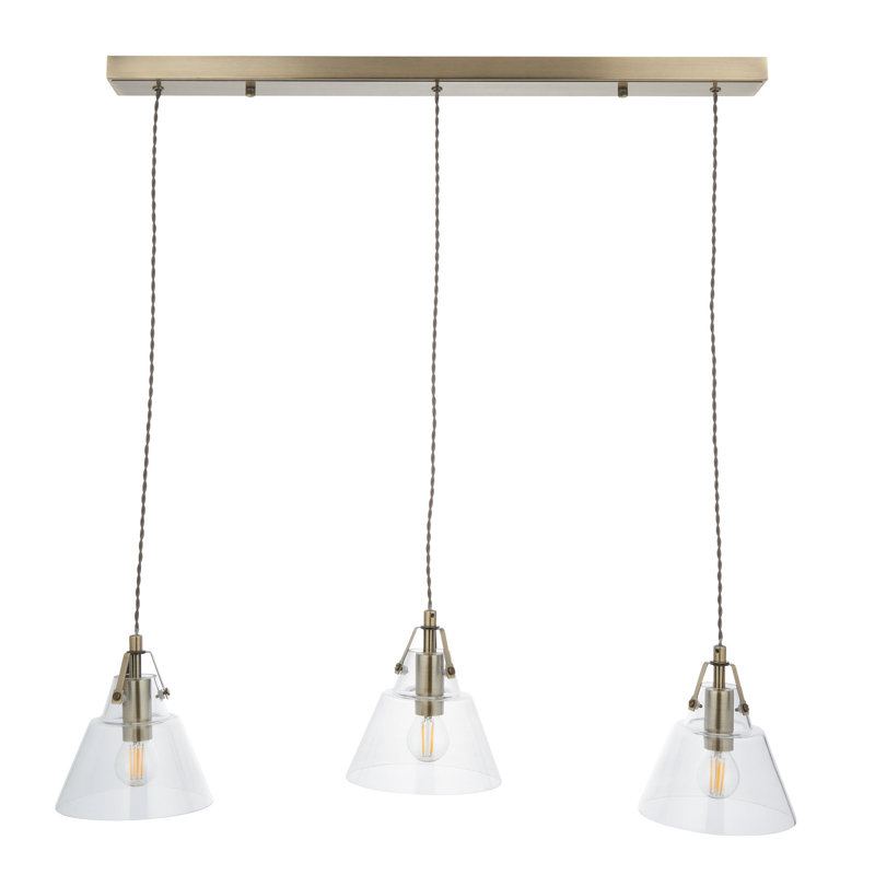 3 - Light Antique Brass Plate Pendant
