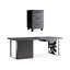 Bureau d'écriture rectangulaire en bois massif noir avec tiroirs-1932095805