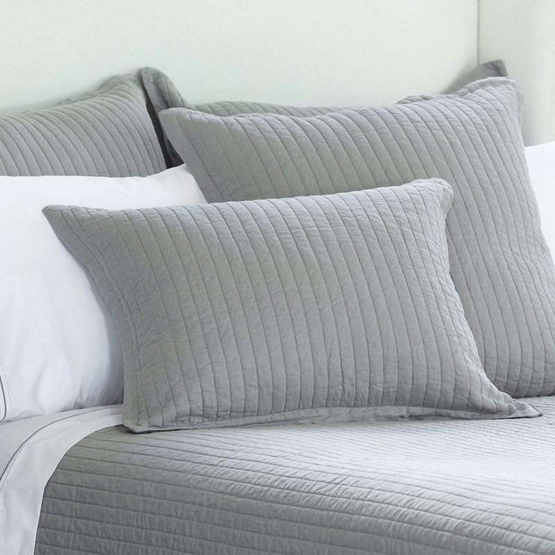 Tessa Linen Euro Pillow Cover & Insert, Light Gray