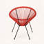 Ensemble de 2 chaises à panier avec hamac tissé - silhouette moderne, structure en acier-738706430