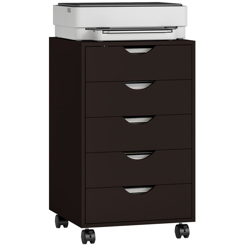 Laga 15.75'' Wide 5 - Drawer Filing Storage Cabinet, Brown