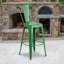 Commercial Grade Distressed Metal Indoor-Outdoor Counter Height Stool with Back-1728823599-1728823575