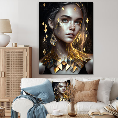 Femme rayonnante dorée IV - impression