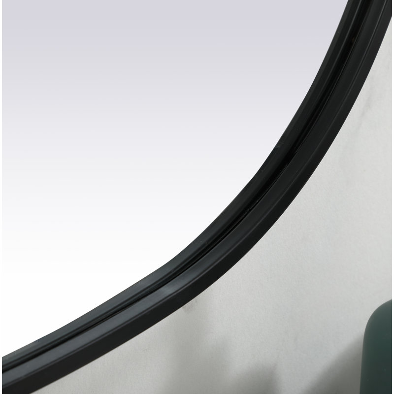 Sabine Metal Curved Oval Wall Mirror, Black, 40" x 30"