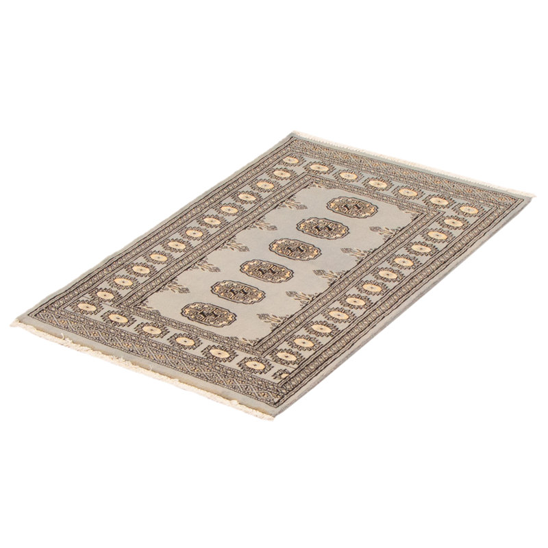Tapis bleu pâle Malayka Peshawar Bokhara 2 pi 7 po x 3 pi 10 po