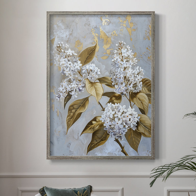 FLORAL Series CCLV Framed Print - Solid Wood, 15" H x 12" W