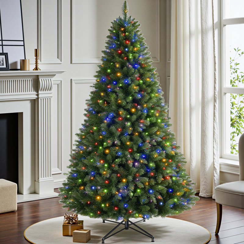 6FT  Prelit Artificial Christmas Tree, Multicolored, 6'