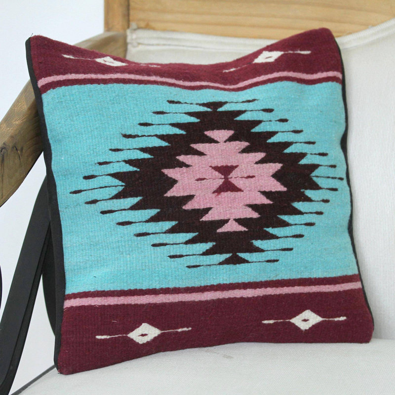 Embroidered Wool Blend Pillow Cover